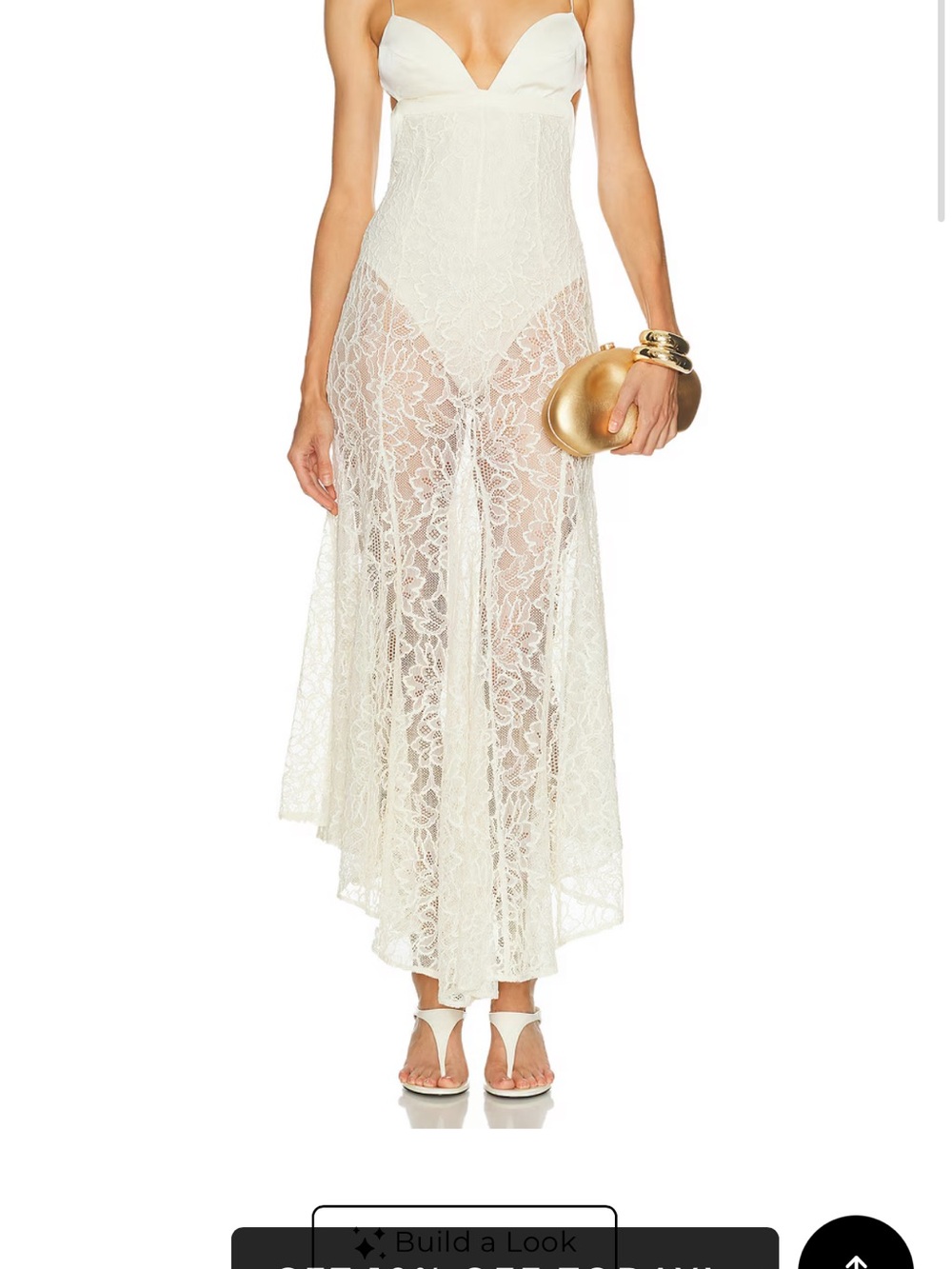 Camila Coelho Ivory High-Low Lace Maxi Skirt